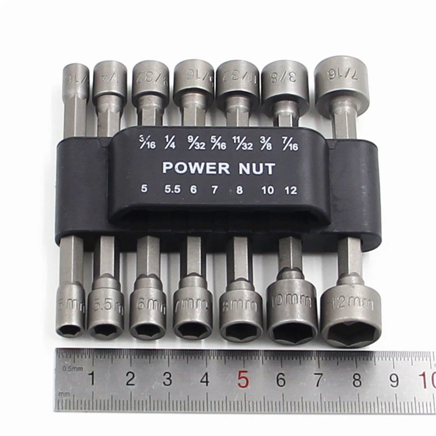 Las tuercas de alimentación de 14pcs conjunto de herramientas de perforación tornillos llave métrica de 1/4' ' conductor llaves hexagonales puntas y el controlador de la Tuerca fija