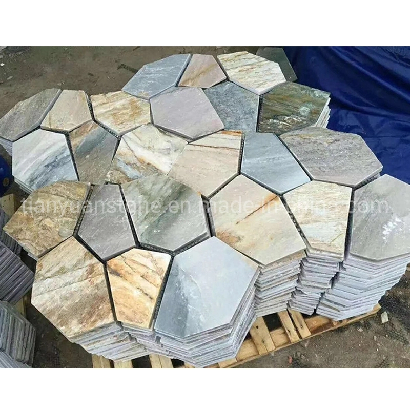 Natural Rusty Slate Meshed Stone Paver for Garden/Patio
