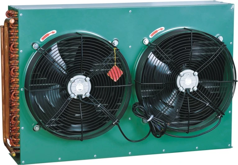 Low Noise Flat Plate H Type Side Discharge Condenser for Condensing Unit Refrigeration System