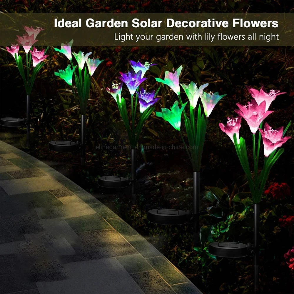 Garden Decoration LED Solar Lily Colorful Lights Solar Flower Landscape Courtyard Lawn Lamp