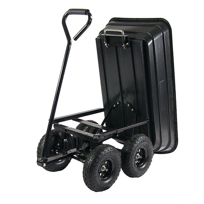 2-in-1 Convertible Handle Gorilla Carts Heavy-Duty Garden Poly Dump Cart