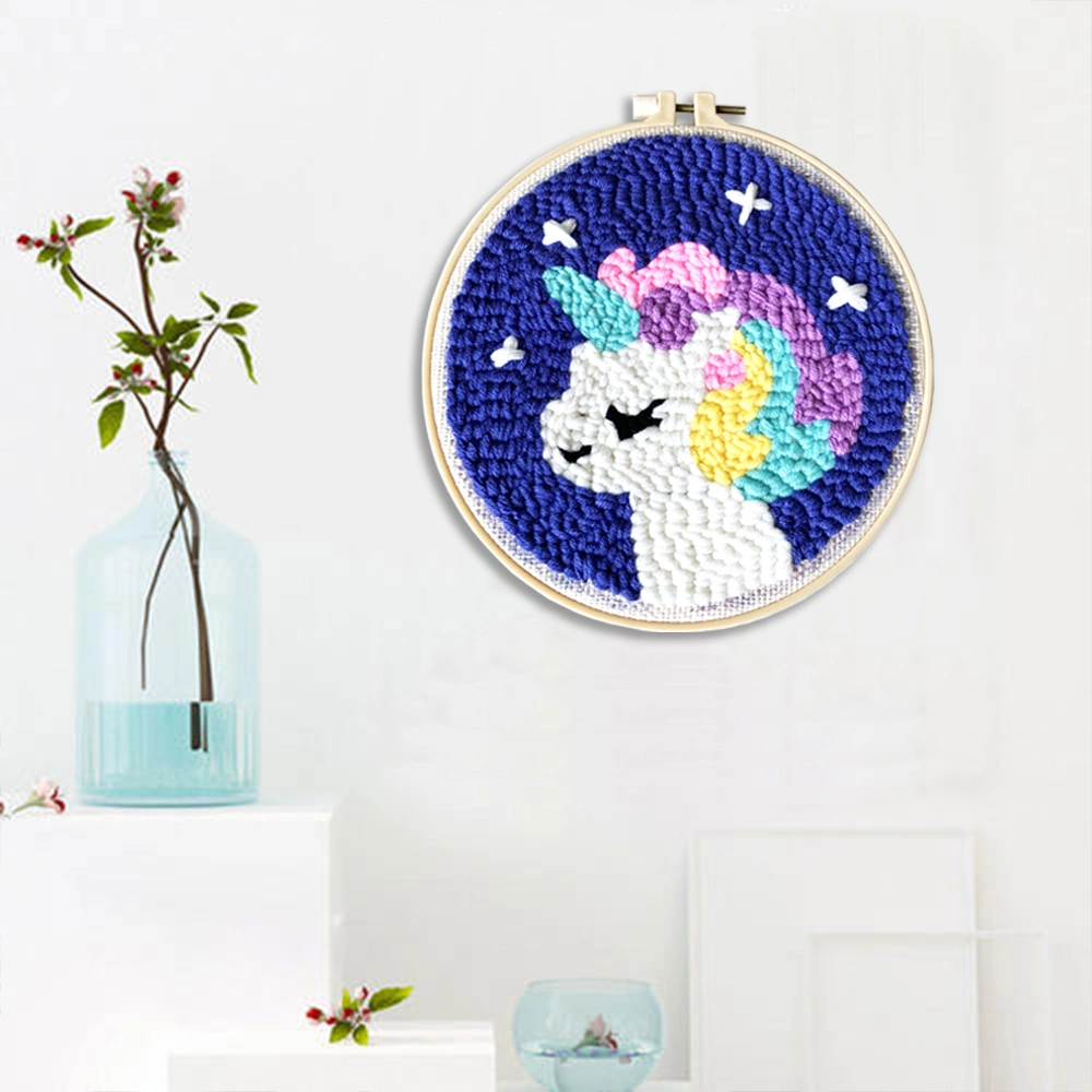 DIY Popular Handmade Unicorn Embroidery Kit Needle Punched Cotton