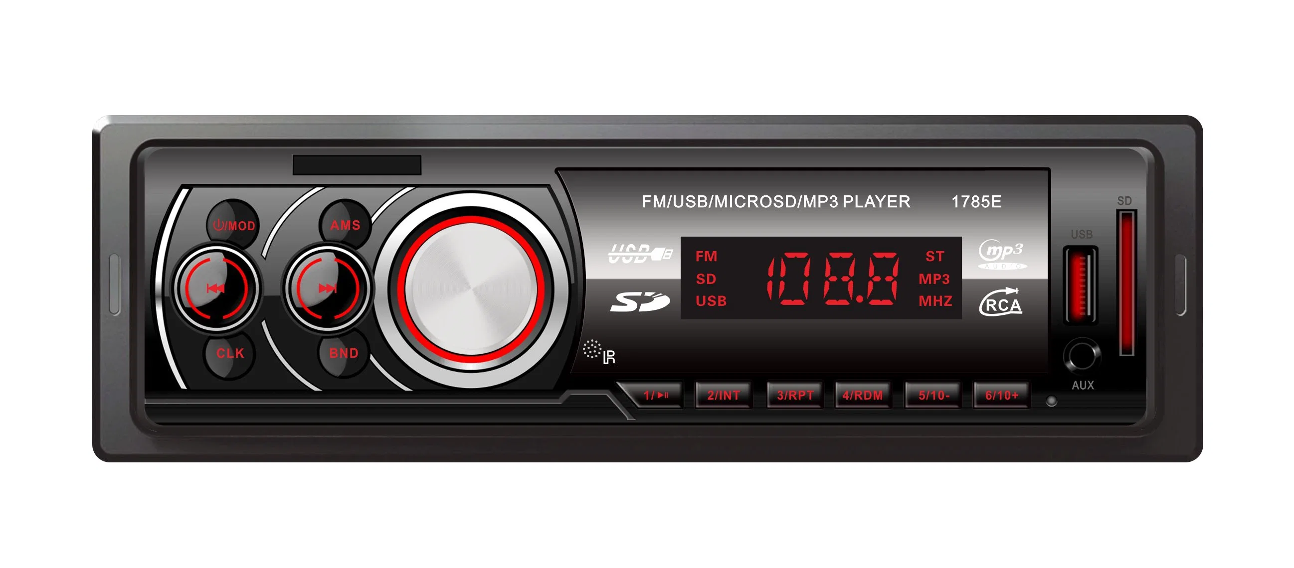 Pantalla pequeña 2USB Bluetooth estéreo para coche reproductor de audio MP3.