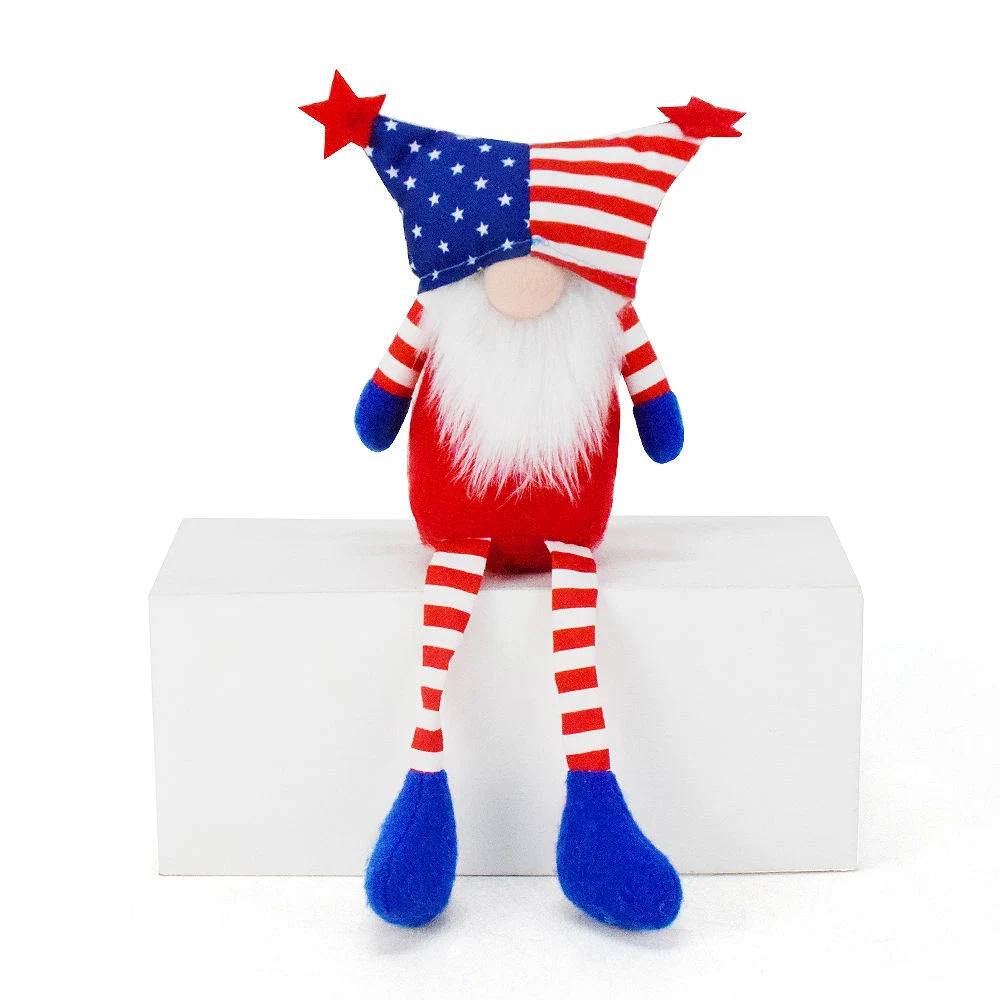 Handmade Gnomes Doll American Flag Veteran's Day Decorations Gnomes