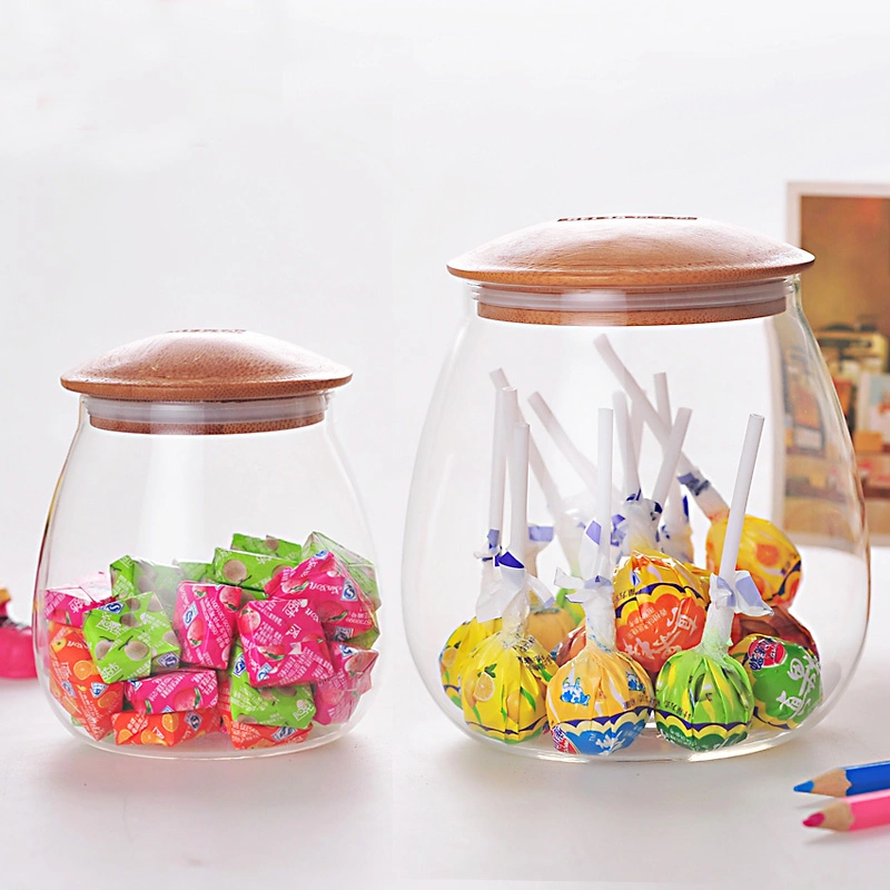 حلوى الزجاج المطبخ دورق تخزين الزجاج الطعام Candy jar الديكور دورق حلوى