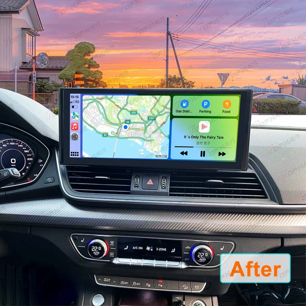 12,3 Zoll Autorradio Android System für Audi Q5l 2018 2019 2020 2021 Wireless GPS-kompatibler Touchscreen