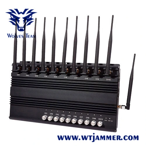 10 Bands Adjustable GSM CDMA 3G 4G 5g Mobile Phone WiFi GPS Lojack Signal Jammer