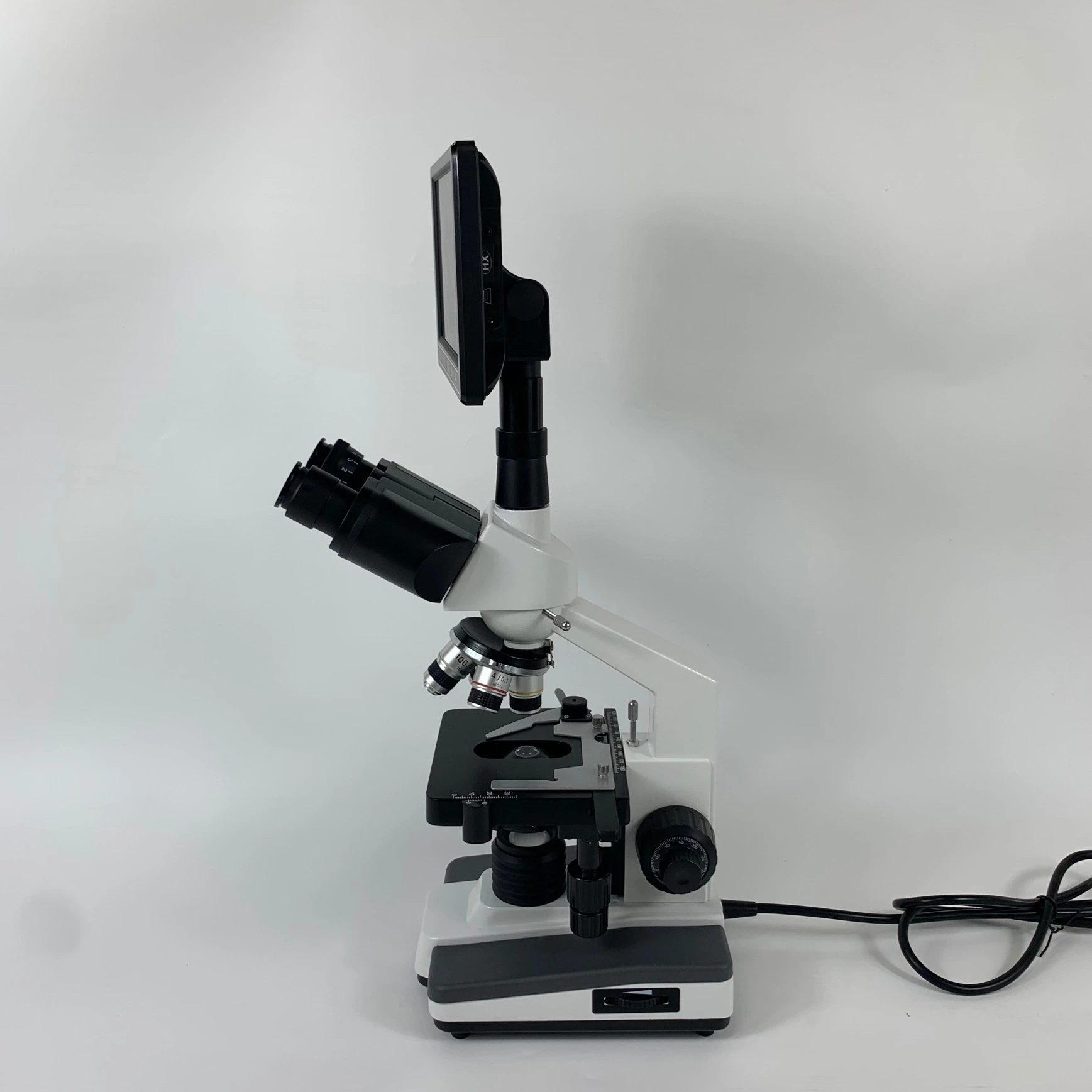 Professional Factory of Trinocular Head Microscope Xsp-200sm with Screen