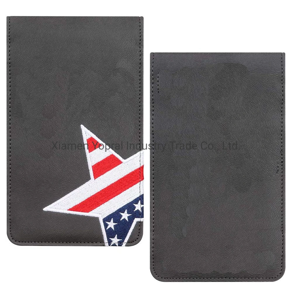 Flag Star Gray Quality PU Leather Yardage Book Cover Golf Digital Scorecard Holder