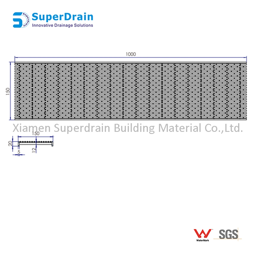 China Anti-Sliding Stainless Steel Slimline Mesh Floor Grate Drain