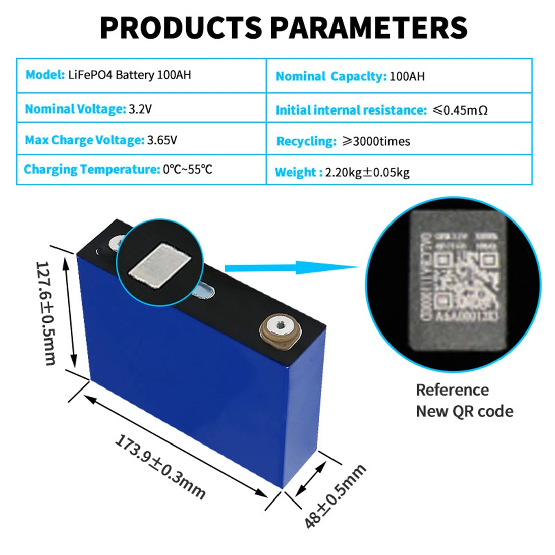 Li Ion Battery 3.2V 100ah High Rate Lithium Ion Battery Cell LiFePO4 Cells for Energy Storage and Electric Vehicles