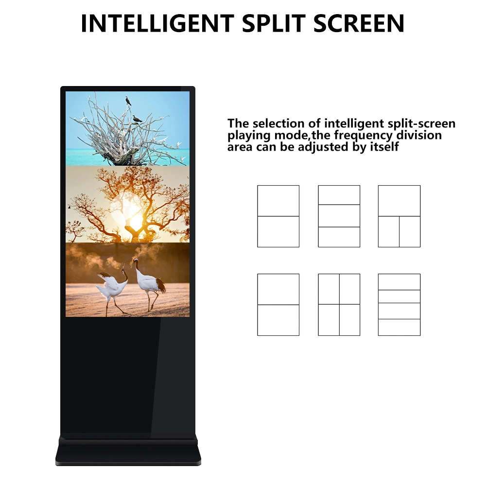 43 Inch 55 Inch Floor Stand LCD Display Double Screen Support Android or Windows System Dual Screens