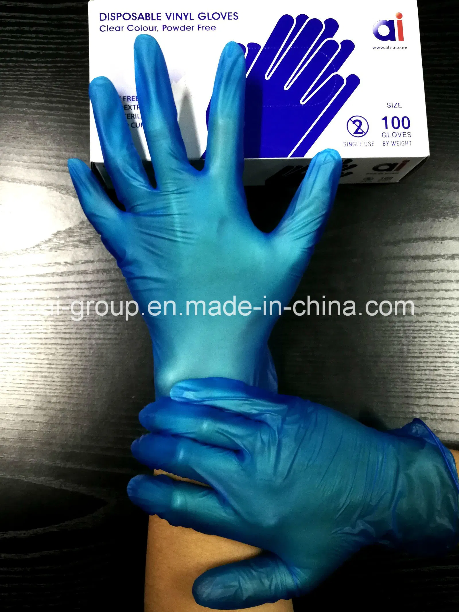 Royalblue Vinyl Exam Glove Powder Free or Powdered with USP Absorbable Corn Starch