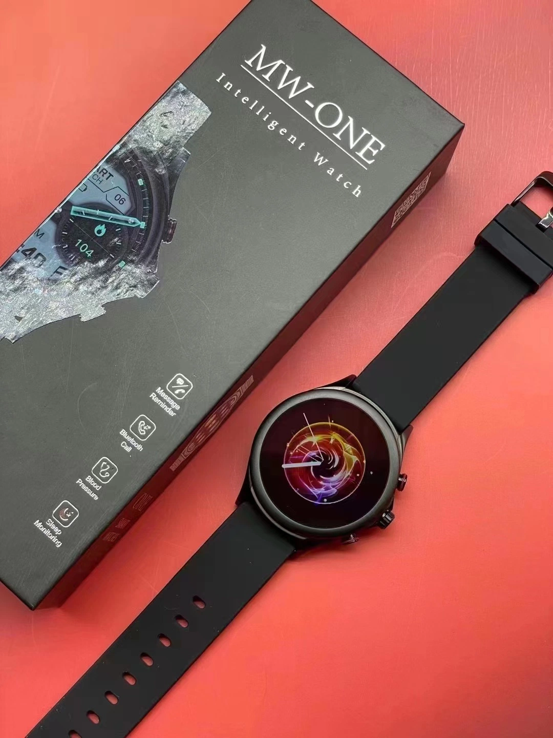 MW-One Silikonbänder Smart Watch für iOS &amp; Android mit 1,28inch Big Kabelloses Aufladen über NFC-Drehsteuerung