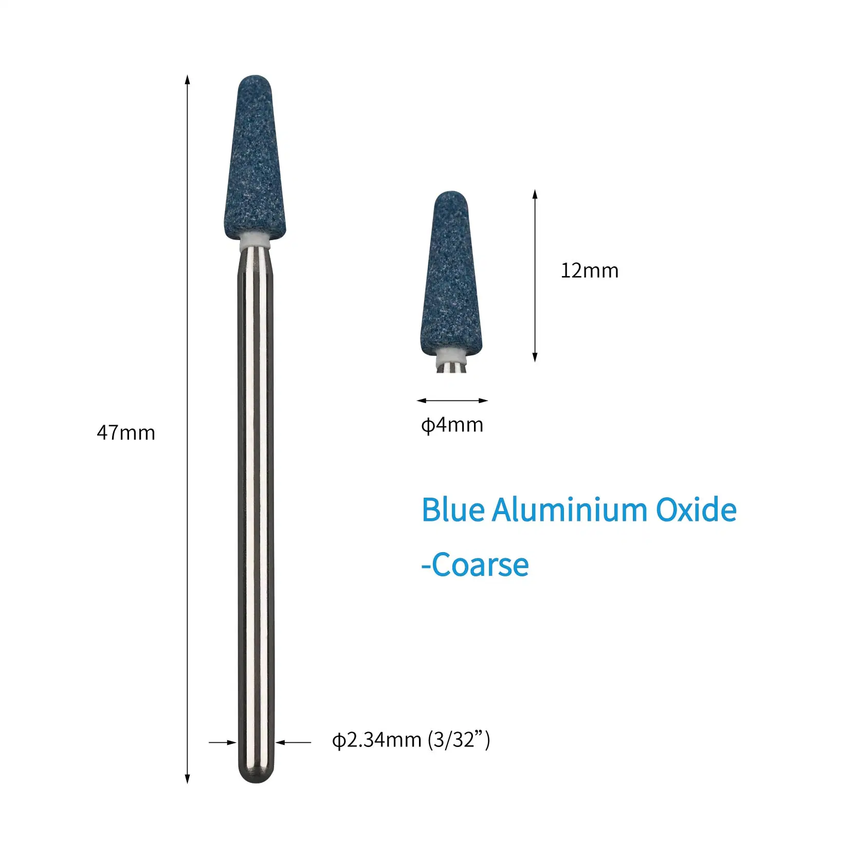 Nail Drill Use Stone Aluminium Oxide Abrasive Mounted Points Bits with Stainless Steel Shank