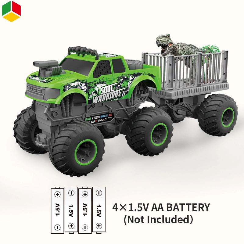 QS Toys Hot Sales Wholesale/Supplier Assemble DIY Remote Control Car 1: 16 2.4GHz Big Wheel off-Road Car with Dinosaur Tree Scene Radio Control Toys