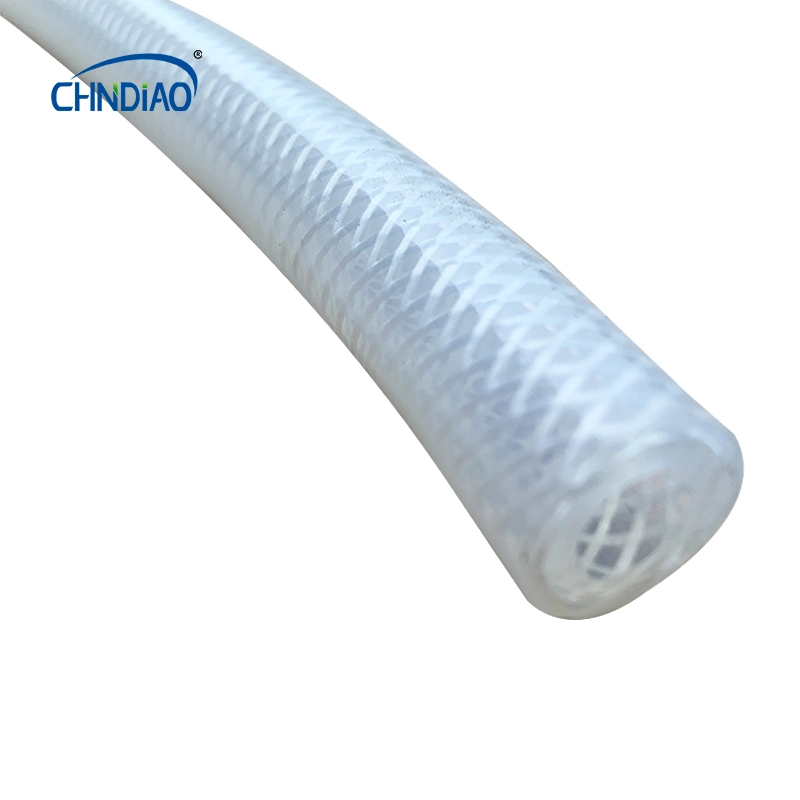 Medical Grade Platinum Cured White High Transparent Braided Tube Water Silicone Hose