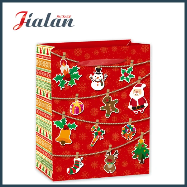 Cheap Promotion Christmas Gift Packaging Paper Shopping Bags