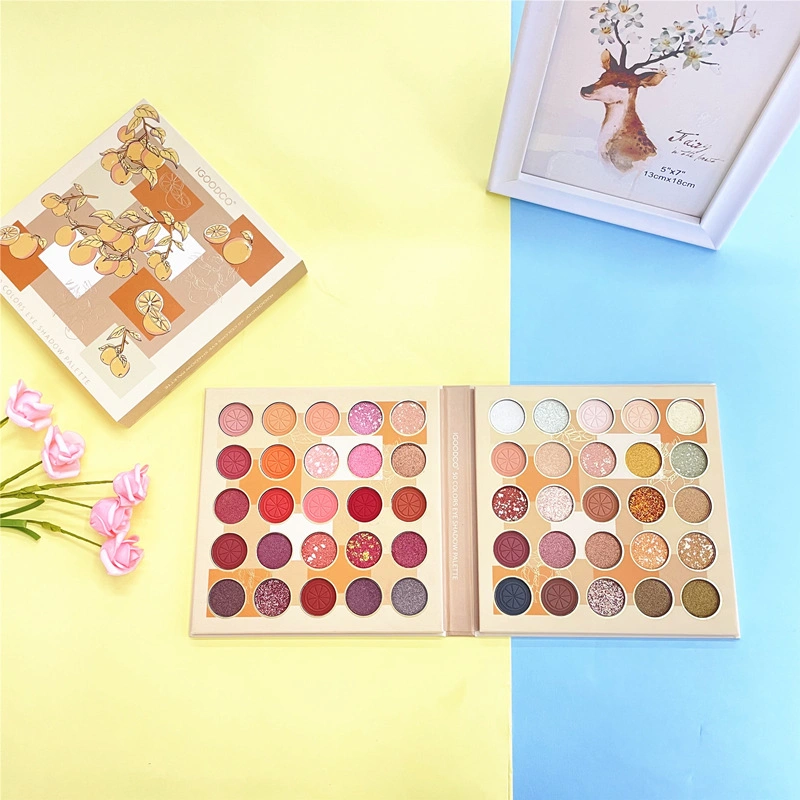 50 Color Eye Shadow Color Panel Waterproof Duster Flash Coffee Color Series Flash Makeup Disk