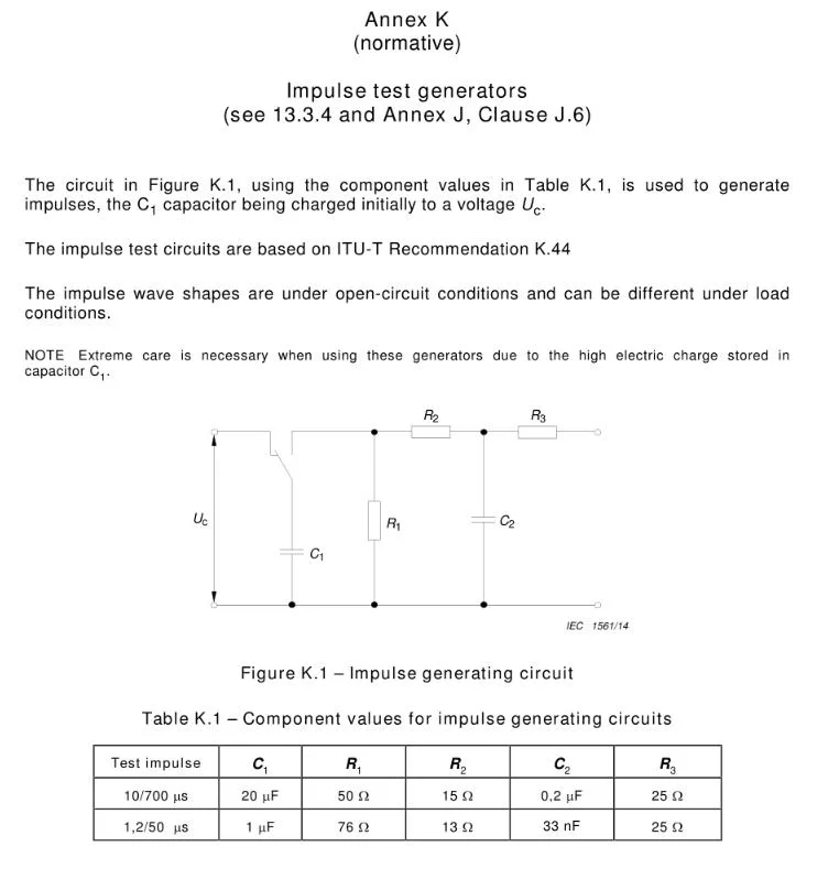 Impulsspannungsmessgerät gemäß IEC 60065-1