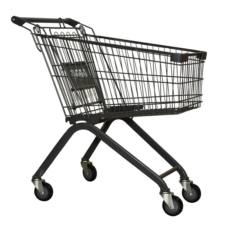 Us Style Metal 4 Wheels Supermarket Shopping Trolley Cart with CE Certification