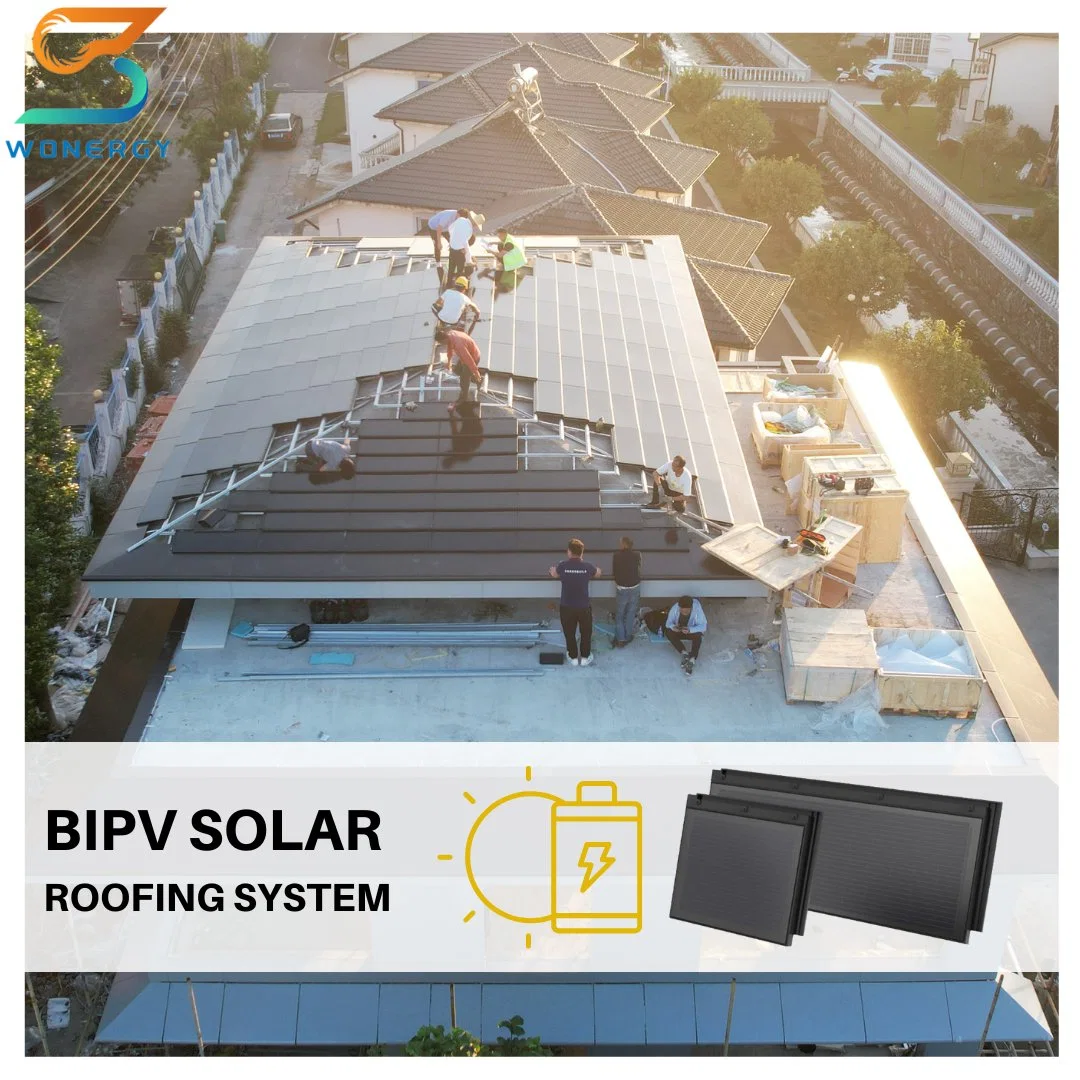 10kW Wohnanlage für Solarzellen Off-Grid-System 2-in-1 Photovoltaik-Solardach Kachel