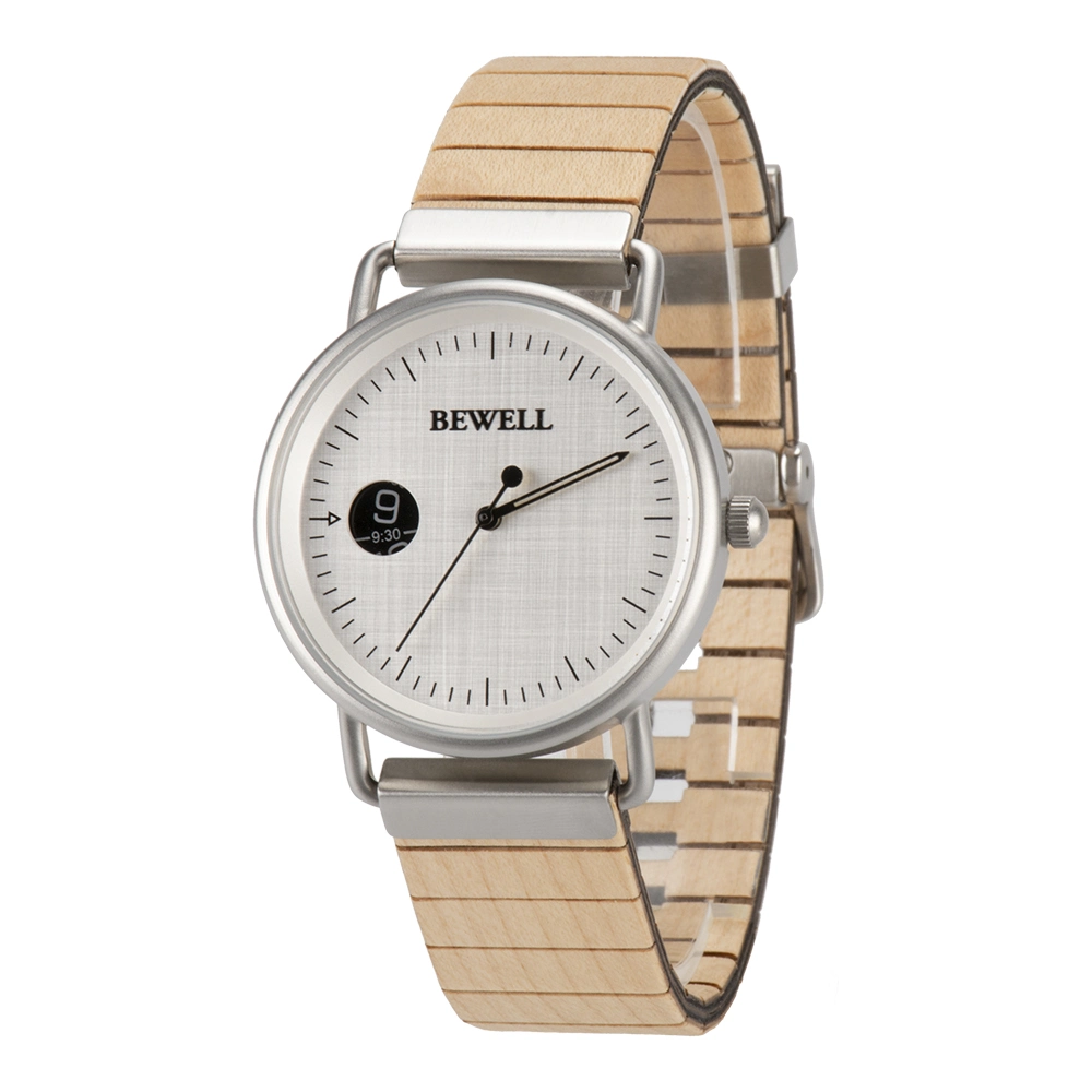 Venda por grosso de forma personalizada de fábrica de relógios Japão Circulação Eco-Friendly Design exclusivo de madeira Casual homens Relógios de pulso em aço inoxidável