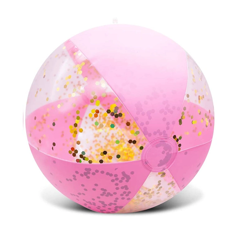 Boule de plage gonflable à paillettes avec confettis, jouets de piscine.