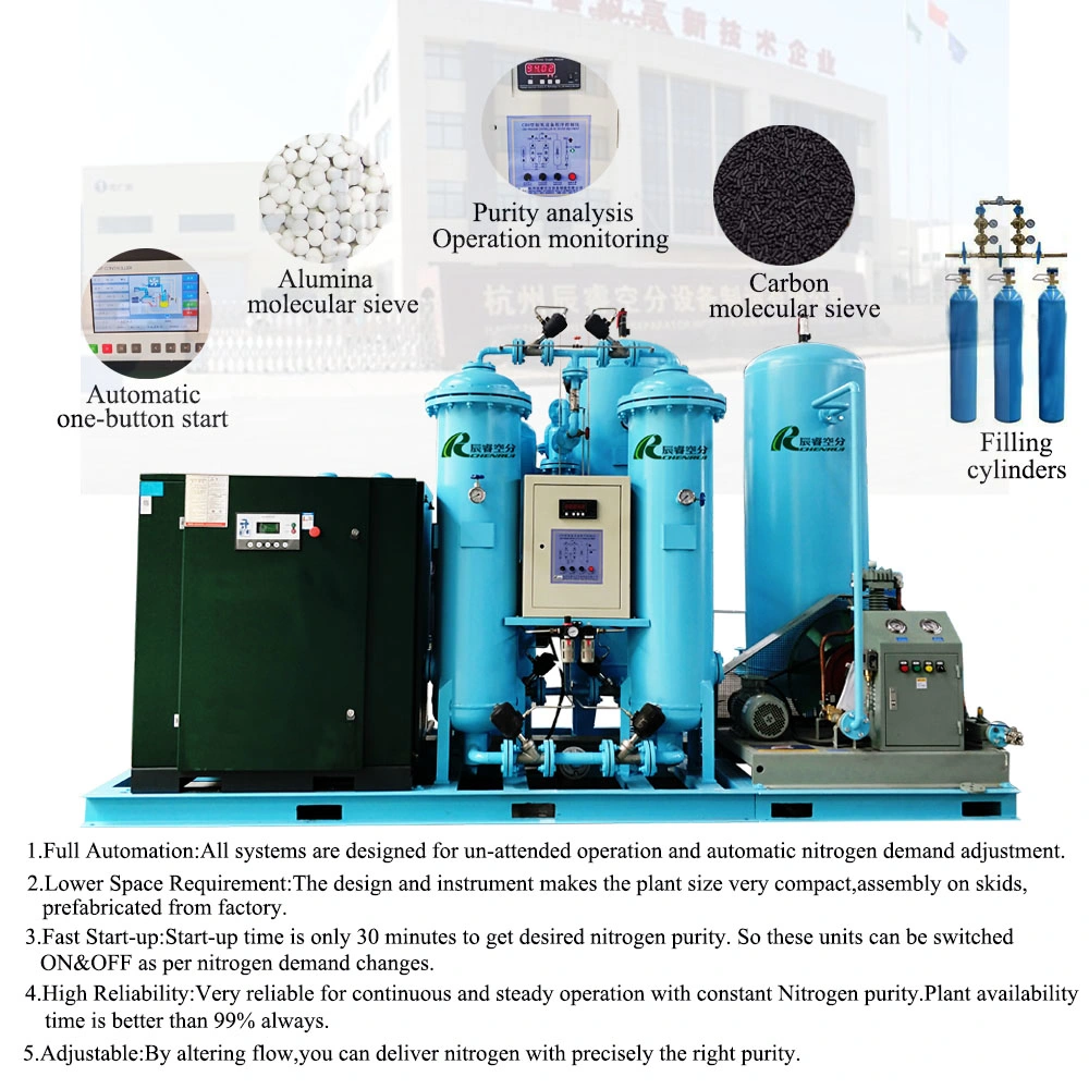 Chenrui High Purity Nitrogen Generator Purity of 99.999% Lab Nitrogen Plant Energy Saving