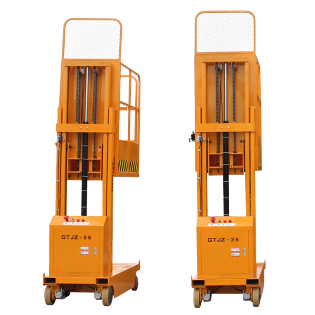 Manual Single Mast Electric Working Lift for Cargo Handling Cost Efficient Stocker Lift Helps Enhance Work Efficiency