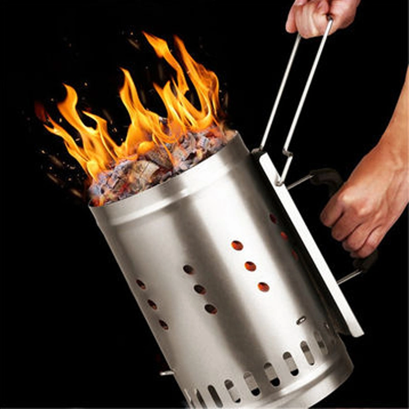 Gris carbón de leña para Barbacoa Chimenea motor de arranque con mango de hayas chimenea barbacoa Fire Starter