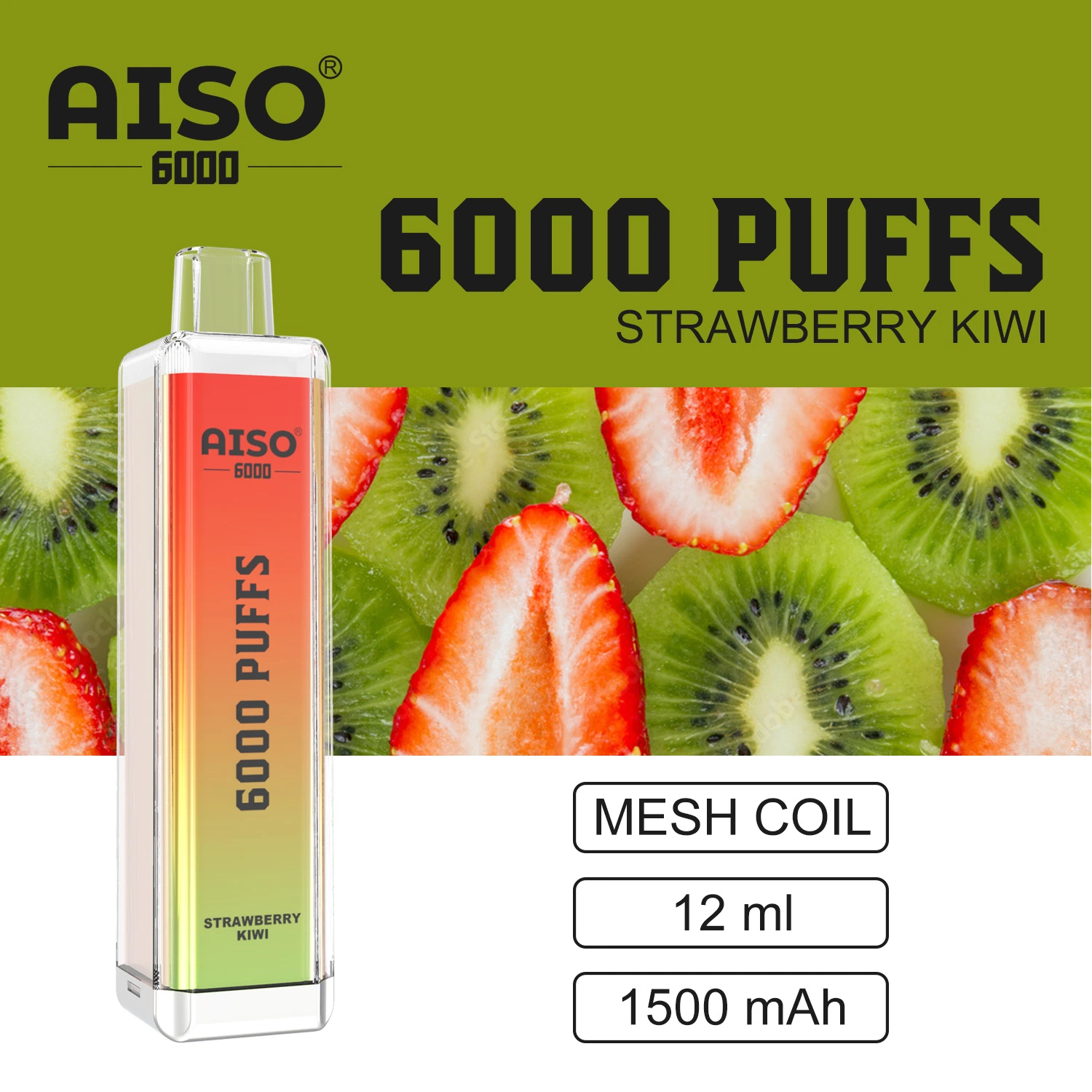 2023 Factory Wholesale/Supplier Pricing Aiso T2 6000 Puffs Disposable/Chargeable Vape Pen with Mixed Flavors