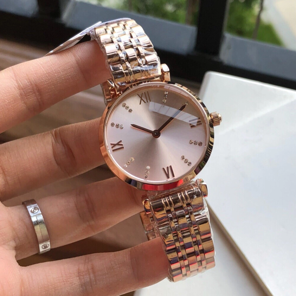 As mulheres personalizado Fashion Classic Relógios de pulso em aço inoxidável diamantes jóias assistir