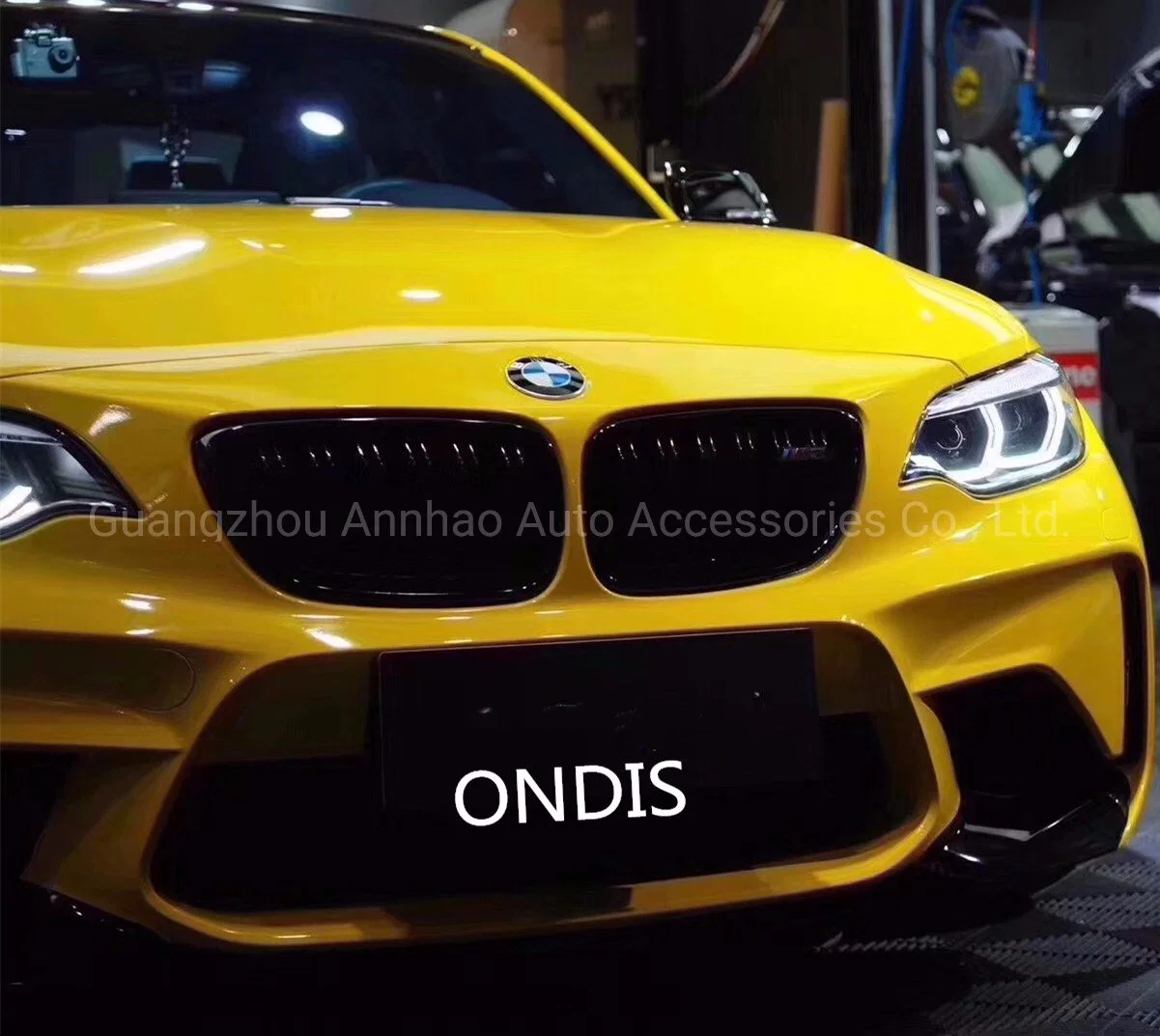 Ondis 1.52*18m Auto Accessories Yellow Super Glossy Crystal Vinyl Sticker Car Wrap