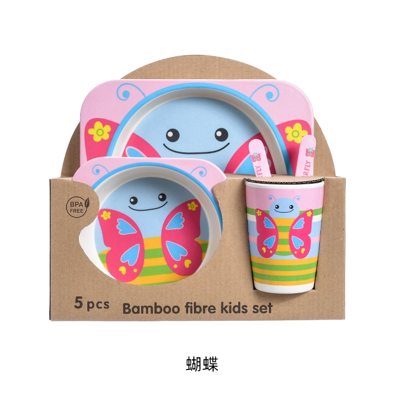 Cute Animal Design Cartoon Melamine Bamboo Fiber Sets for Kids