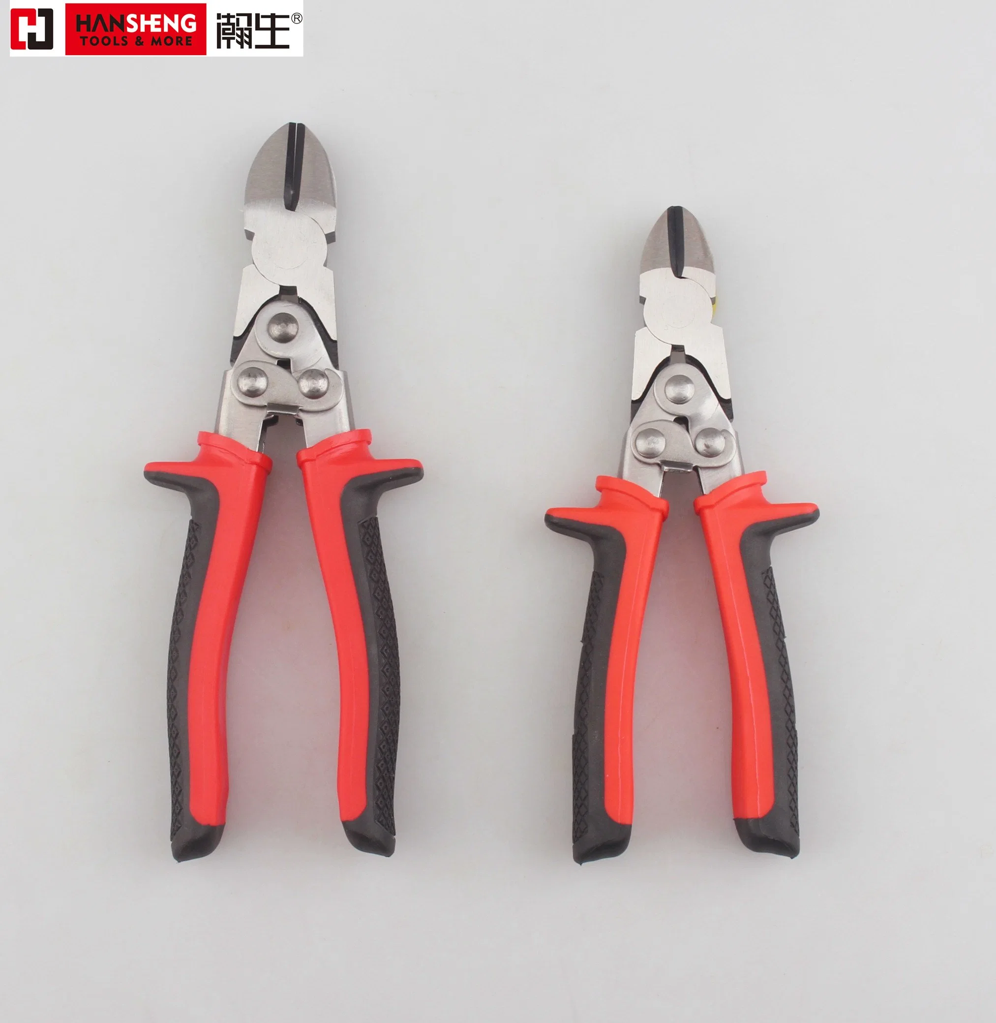 6", "Double Joint Wire Pliers, Made of Cr-V, Polish, TPR Handles, Compound Labor-Saving Pliers, Compound Long Nose Pliers, Compound End Cutter Plier