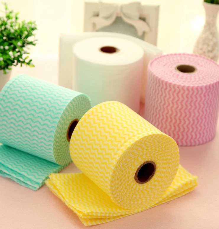 Nonwoven Eco-Friendly Washable Reusable Household Cleaning Cloths Rolls