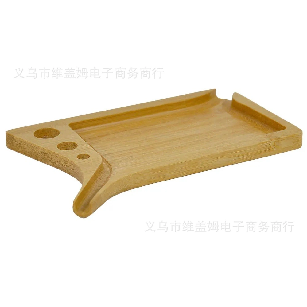 Custom Logo Natural Bamboo and Wood Cigarette Plate Cigar Plate Cigarette Tray Hand Roll Operation Plate Smoking Accessories