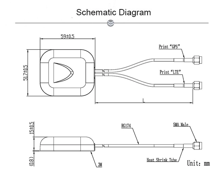 Desempenho confiável com o GPS+LTE combinação antena para o Localizador de Automóvel Rastreador de navegação