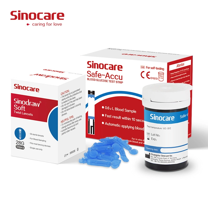 Compteur numérique Sinocare le glucose sanguin de glucose Glucomet non invasive de la marque de compteur Capteur compteur de bandelettes de test sanguin de glucose Glucometer