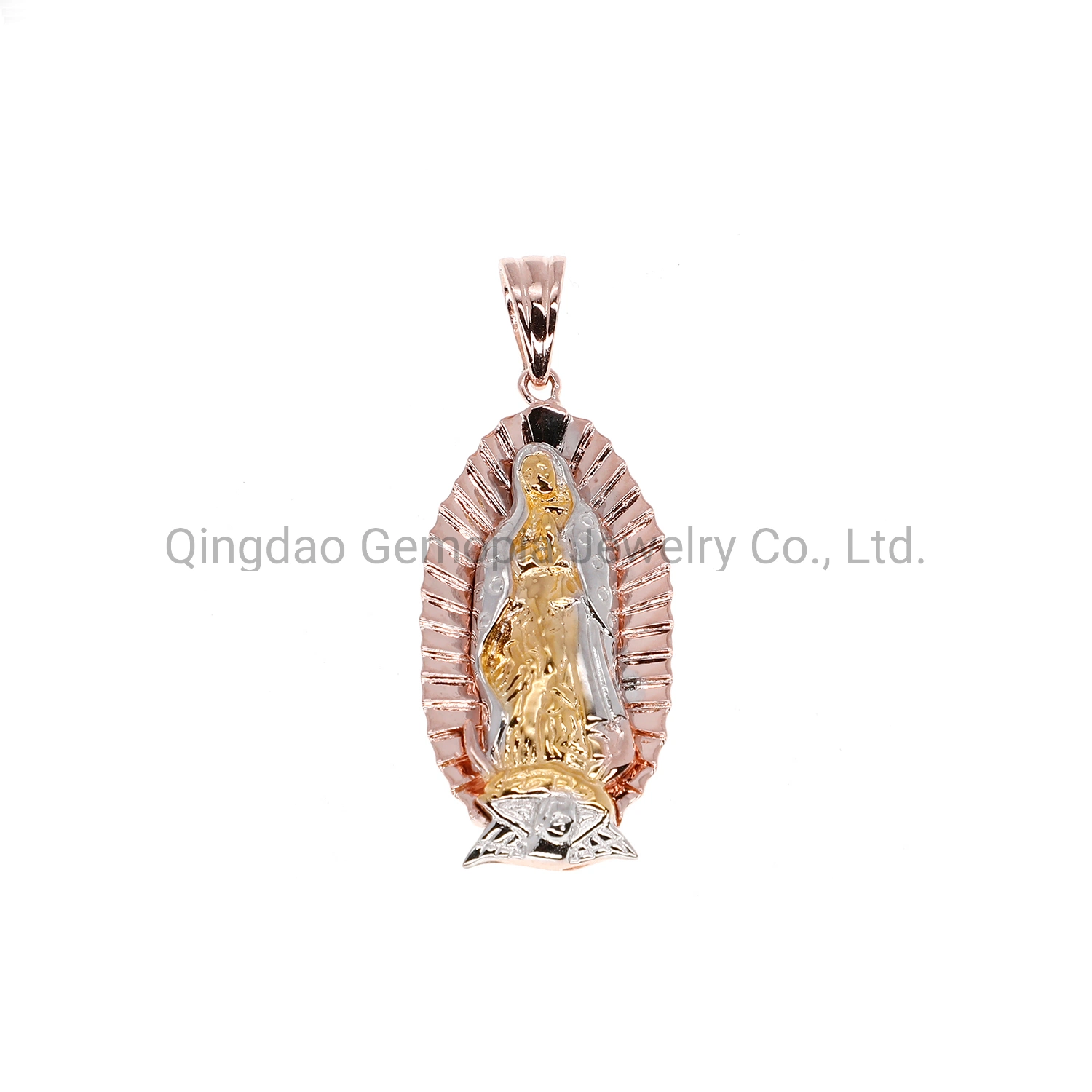 Saint Maria Tri-Color Korea Style Charm Brass 925 Sterling Silver 10K 14K 18K Gold Fashion Pendant Jewelry