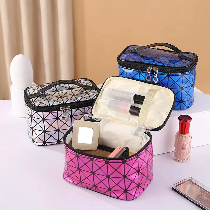 Luxury Cosmetic Makeup Box Bag Large Capacity Travel Toiletry Bag with Mirror Promotional Wash Fashion Ladies Pouch Bag