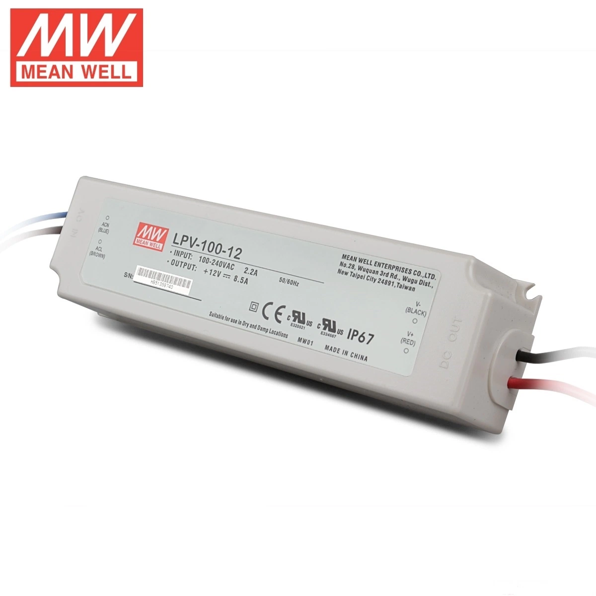 Meanwell 12V 100W IP67 Водонепроницаемый светодиодный индикатор питания с помощью оператора цена