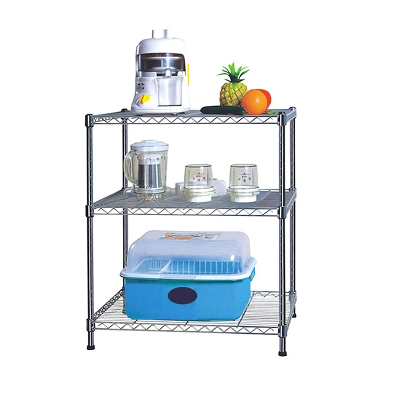 New Arrivals Chrome 3 Tier Wire Shelves for Hotel and Restaurant