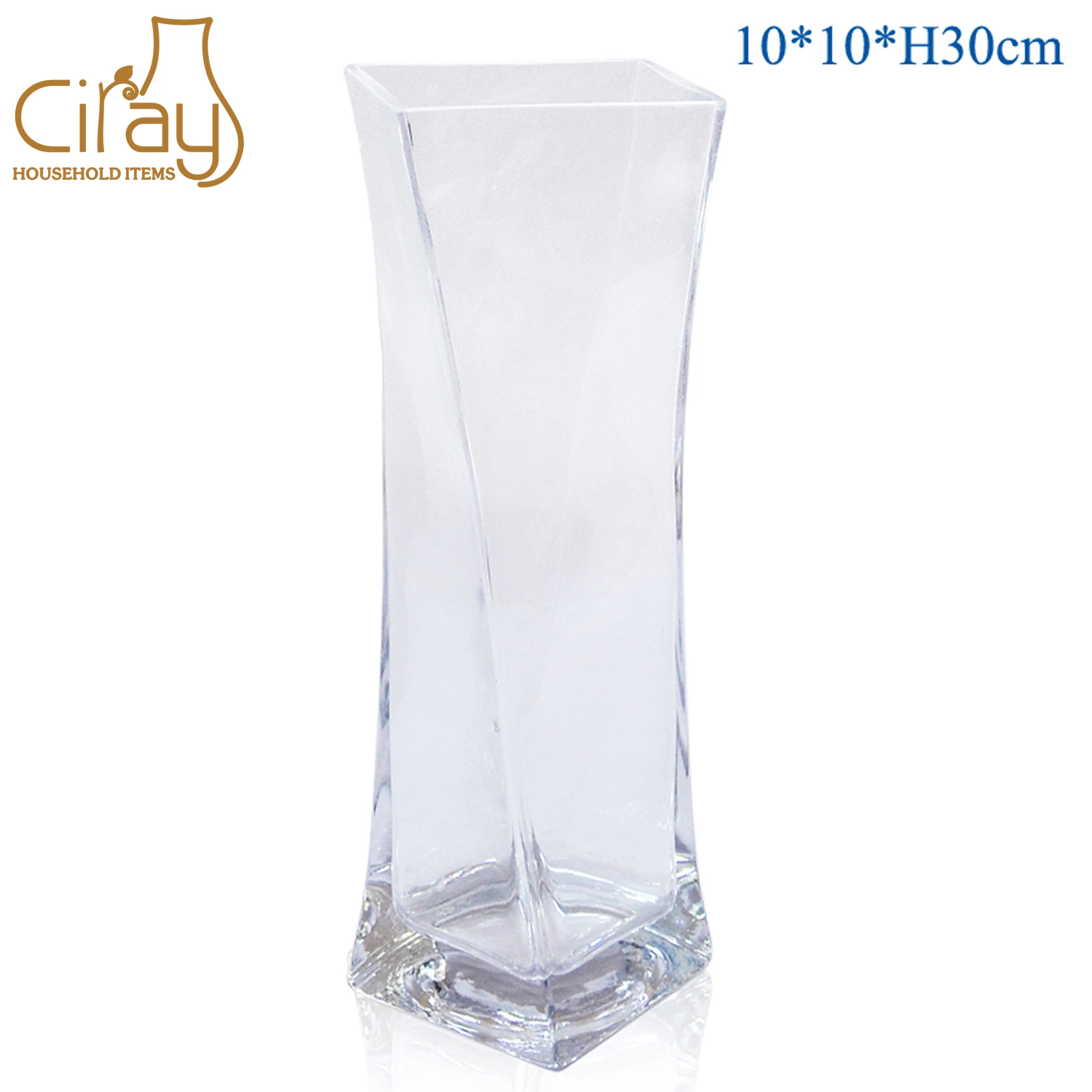 Wholesale/Supplier Tall Twisted Wedding Decoration High Clear Glass Vase New Design