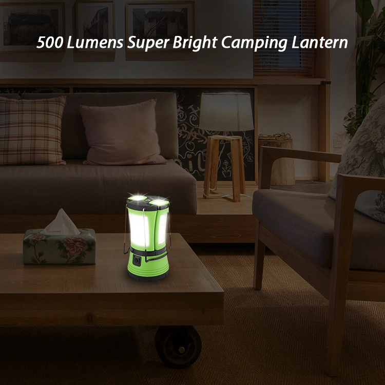 مصباح LED Camping قابل لإعادة الشحن في حالات الطوارئ البلاستيكية المحمولة بطريقتين مع مصباح وامض قابل للفصل