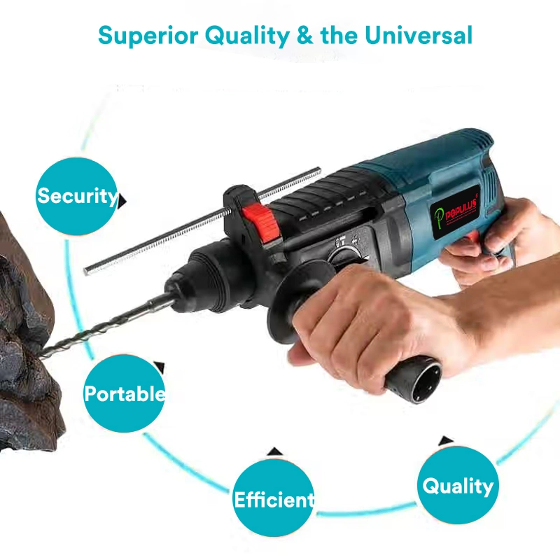 Populus New Arrival Industrial Quality Rotary Hammer Power Tools 1600W Electric Hammer for Indian Market