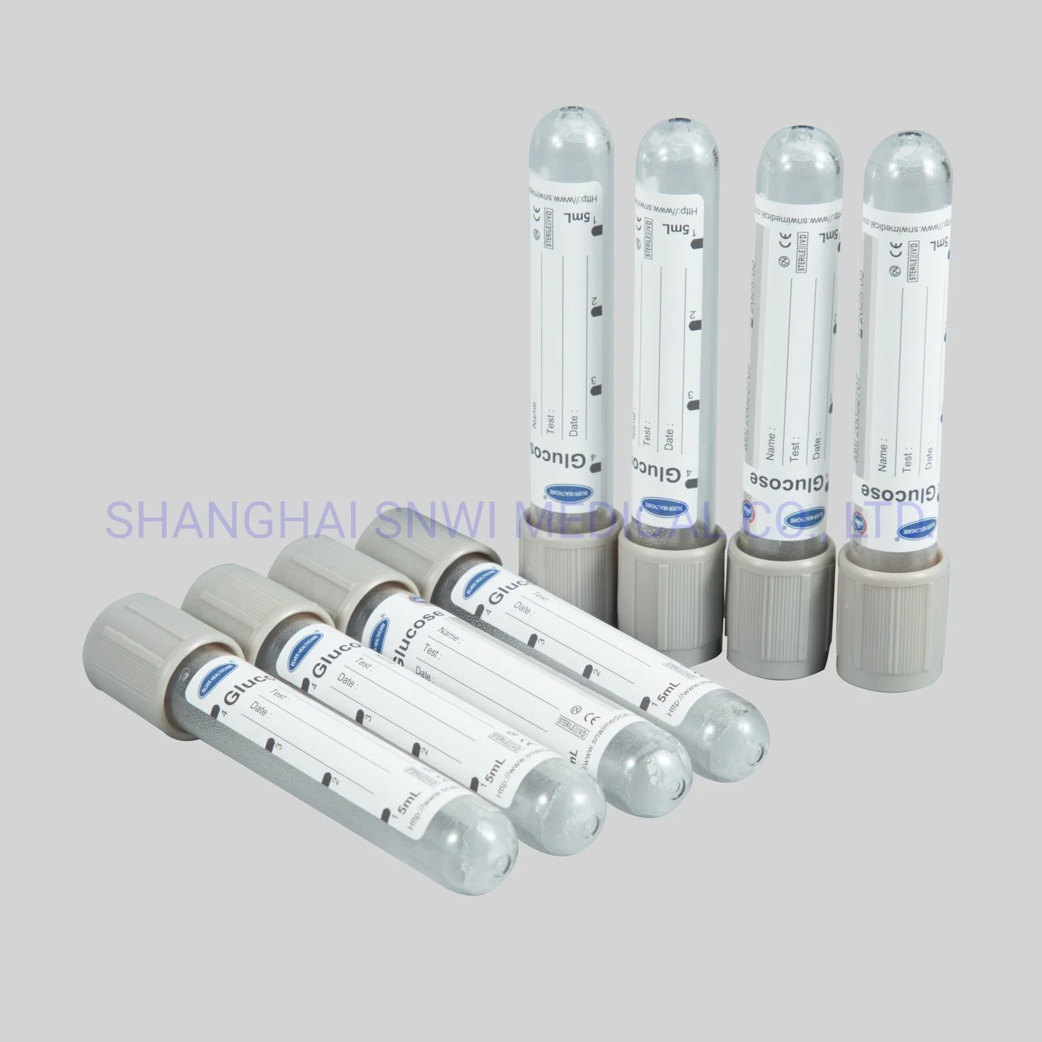 China Medical Glucose Blood Collection Tube Add Inhibitor for Glucolysis