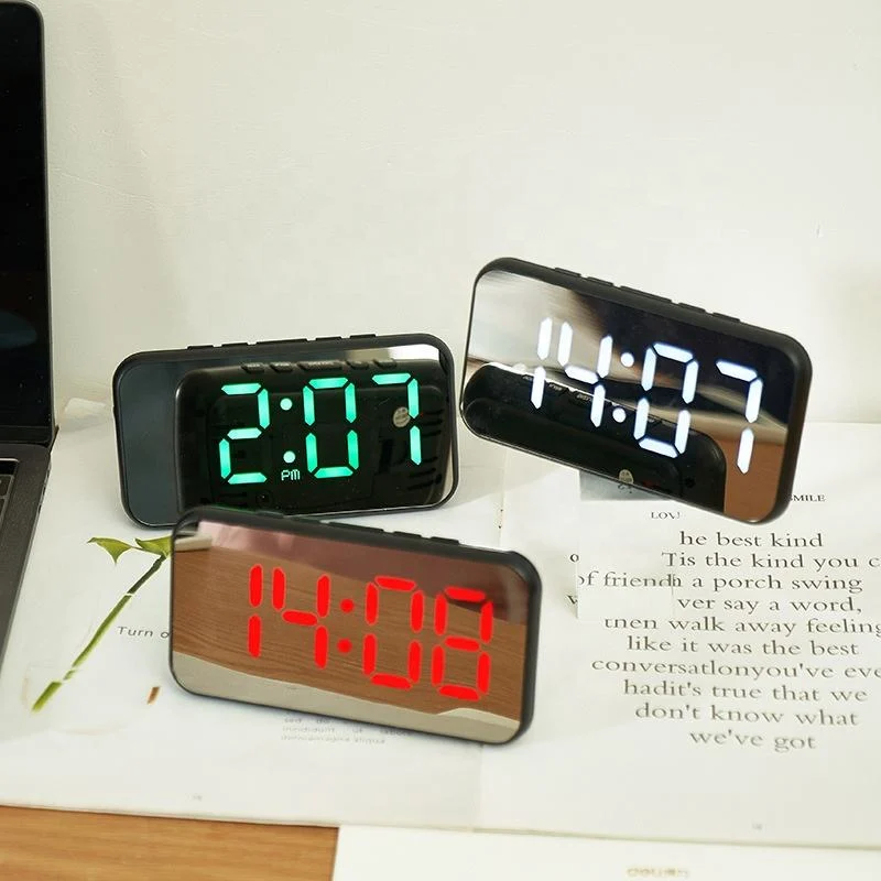 BSCI Audited OEM Small and Simple Digital Alarm Clock Mirror LED Clock