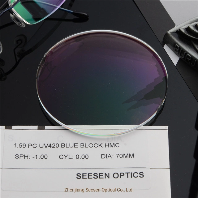 Seesen PC Lenses 1.59 Polycarbonate PC UV420 Blue Cut Hmc Blue Cut Lens Optic